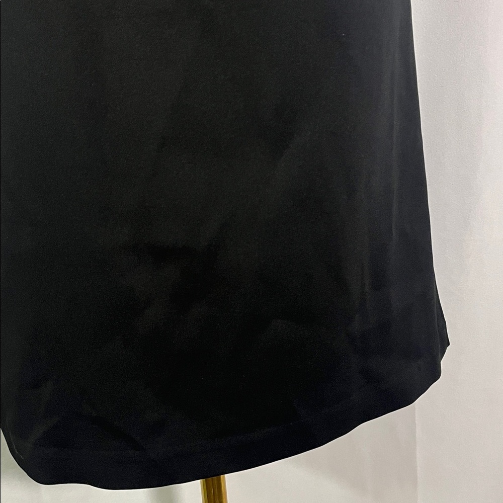 Ann Taylor Factory Black Split V-Neck Cap Sleeve Shift Dress - Picture 14 of 16